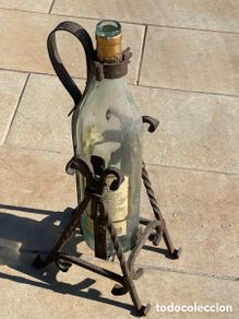 Antiquitäten: Soporte de botella grande en hierro forjado